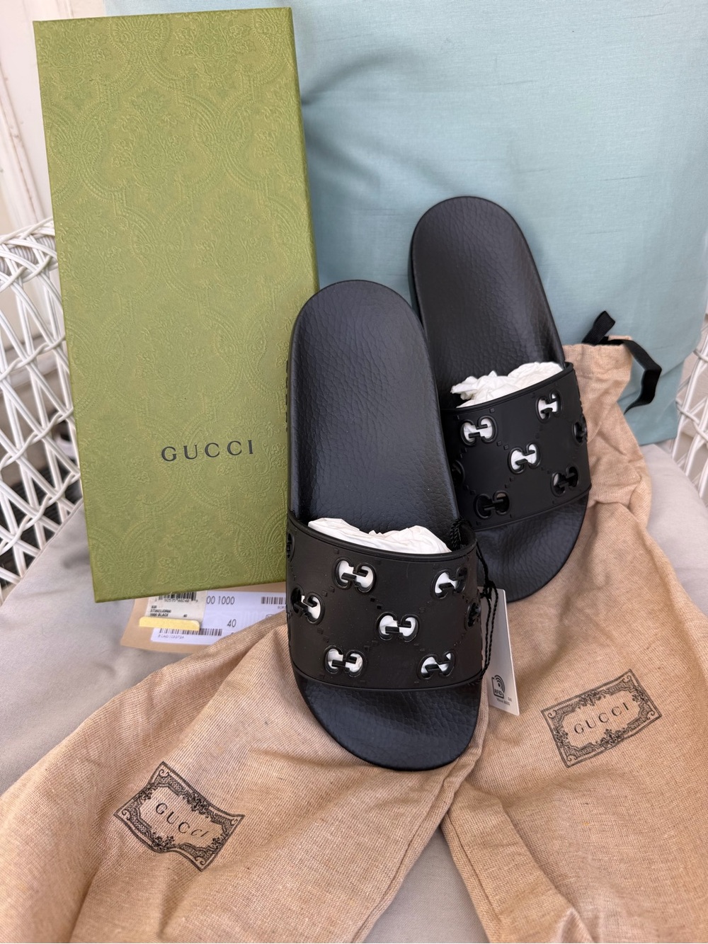 Gucci Black Slide Sandals